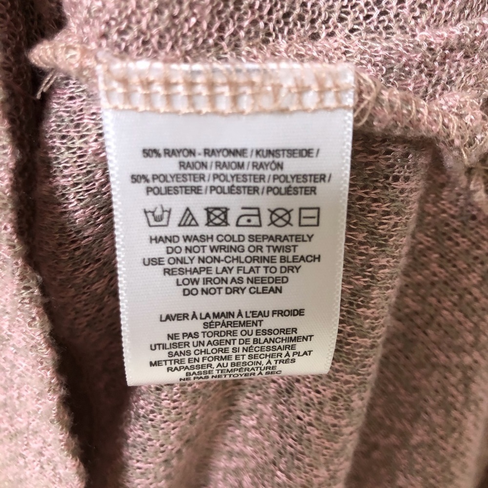 Free People Beach Knit Top Long Sleeve Pink Tan Size XS - Picture 8 of 9